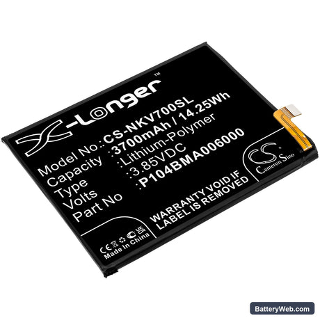 Nokia TA-1322 Replacement Battery, 3.85V, 3700mAh, Li-Polymer 1