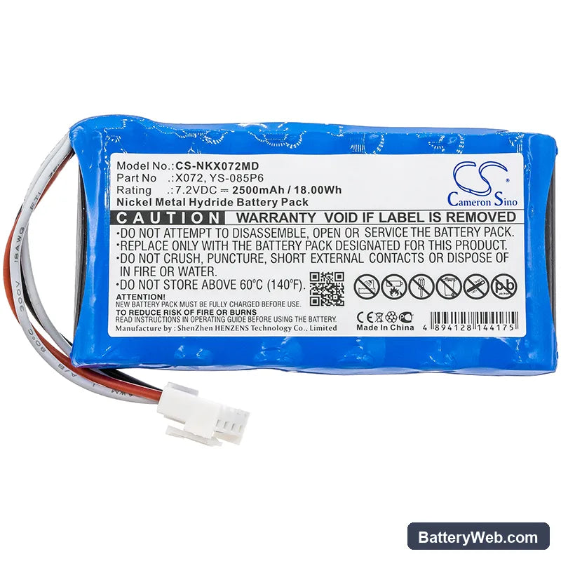 Nihon Kohden OLV-2700 Monitor Replacement Battery, 7.2V, 2500mAh, Ni-MH 3