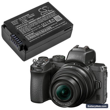 NiKon Z50 Replacement Battery, 7.6V, 1280mAh, Li-ion 6