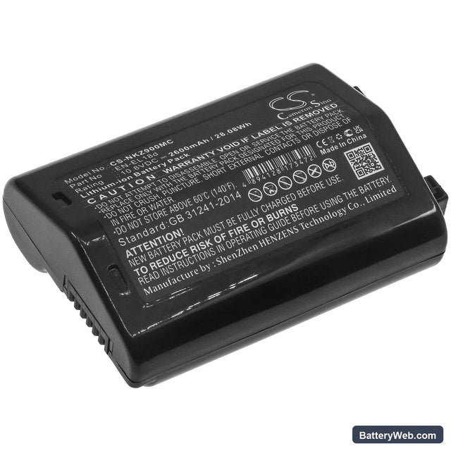 NiKon D6 Replacement Battery, 10.8V, 2600mAh, Li-ion 1