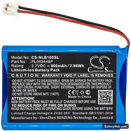 Nolan B5 Replacement Battery, 3.7V, 800mAh, Li-ion 3
