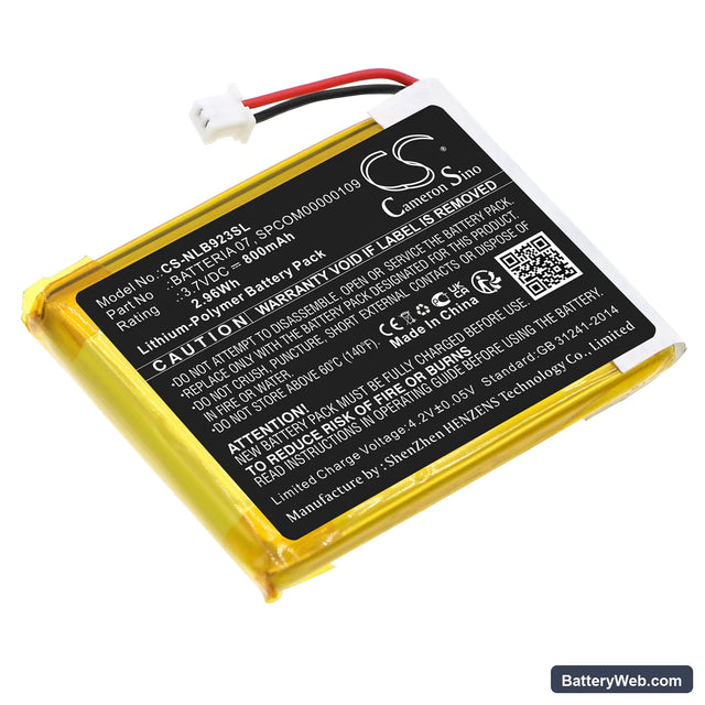 Nolan N-COM B902 L (2023) Replacement Battery, 3.7V, 800mAh, Li-Polymer 1