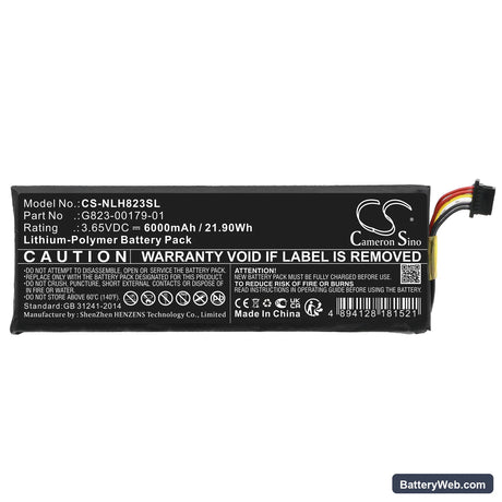 Nest Doorbell Replacement Battery, 3.65V, 6000mAh, Li-Polymer 3