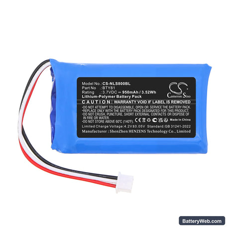 Newland NLS-BS80 Replacement Battery, 3.7V, 950mAh, Li-Polymer 4