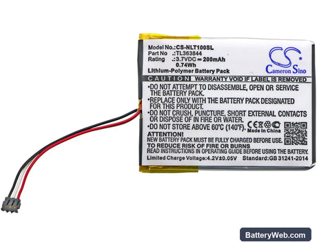 Nest Learning Thermostat 1st Generation Replacement Battery, 3.7V, 200mAh, Li-Polymer 3