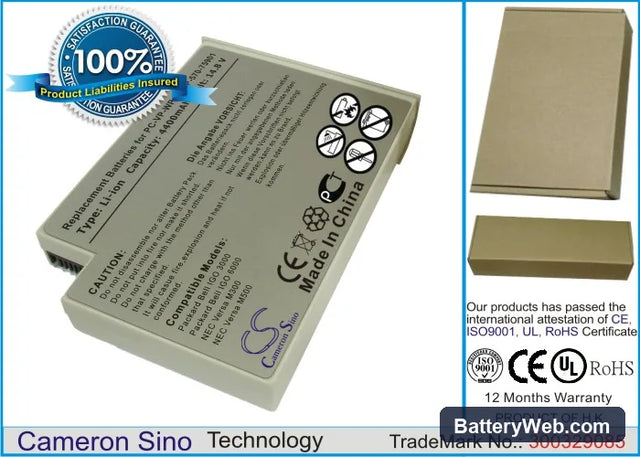 Packard Bell iGo 3000 Replacement Battery, 14.8V, 4400mAh, Li-ion 1
