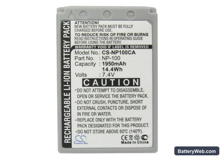 Casio Exilim Pro EX-F1 Replacement Battery, 7.4V, 1950mAh, Li-ion 5