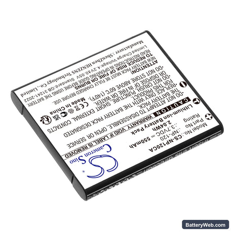Casio Exilim EX-EX-S200BK Replacement Battery, 3.7V, 550mAh, Li-ion 2