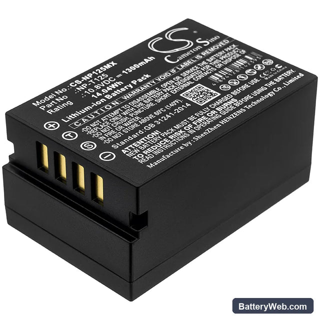 Fujifilm Medium Format GFX Replacement Battery, 10.8V, 1300mAh, Li-ion 1