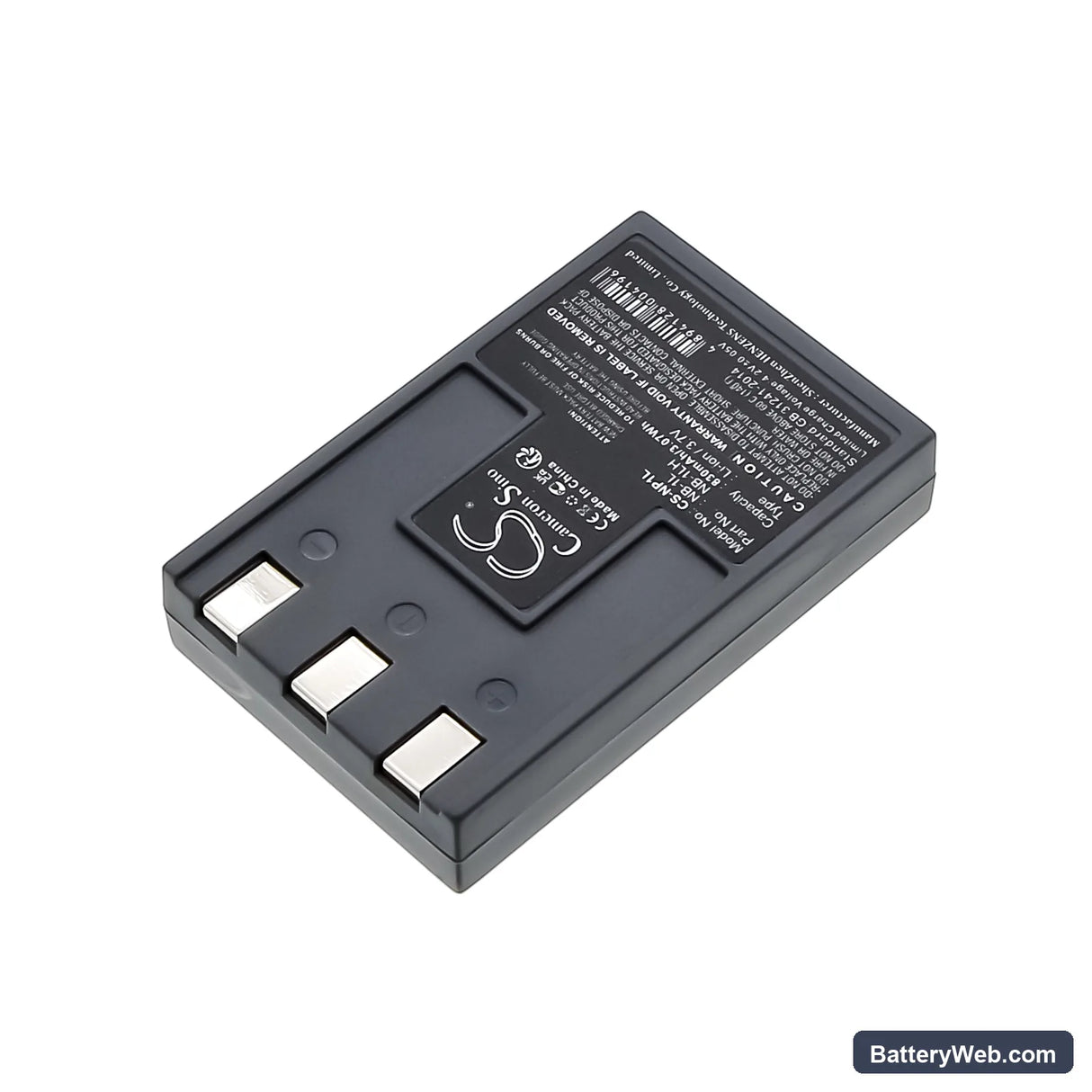 Canon Digital IXUS 200a Replacement Battery, 3.7V, 830mAh, Li-ion 2