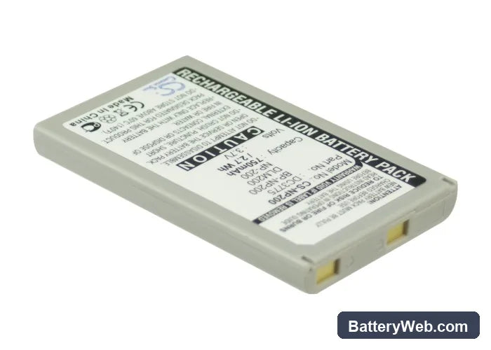 Minolta DiMAGE X Replacement Battery, 3.7V, 750mAh, Li-ion 4