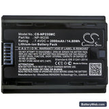 Fujifilm X-T4 Replacement Battery, 7.4V, 2000mAh, Li-ion 3