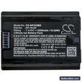 Fujifilm X-T4 Replacement Battery, 7.4V, 2250mAh, Li-ion 3