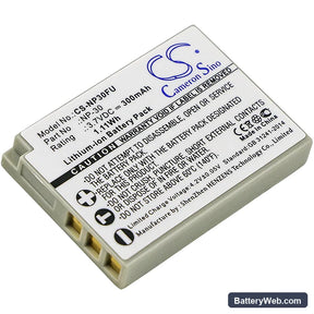 Fujifilm FinePix F440 Replacement Battery, 3.7V, 300mAh, Li-ion 1