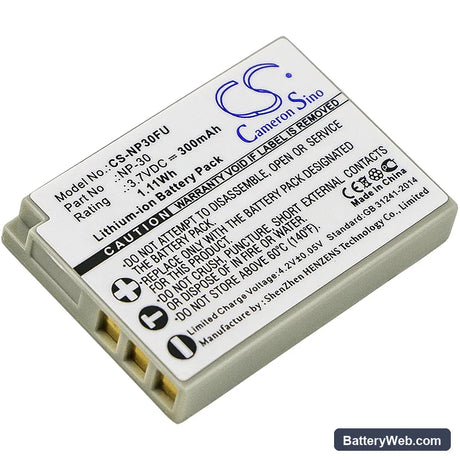 Fujifilm FinePix F440 Replacement Battery, 3.7V, 300mAh, Li-ion 1