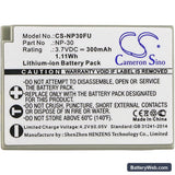Fujifilm FinePix F440 Replacement Battery, 3.7V, 300mAh, Li-ion 3