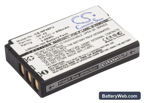 Fujifilm XQ1 Replacement Battery, 3.6V, 850mAh, Li-ion 1