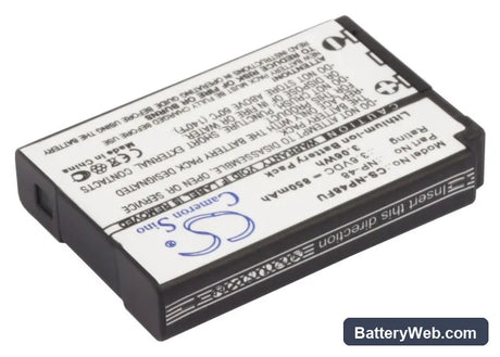 Fujifilm XQ1 Replacement Battery, 3.6V, 850mAh, Li-ion 2