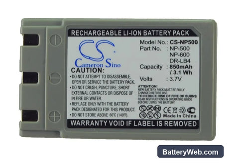 KONICA Revio KD-310 Replacement Battery, 3.7V, 850mAh, Li-ion 5