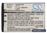Casio Exilim Zoom EX-Z250BE Replacement Battery, 3.7V, 1050mAh, Li-ion 5