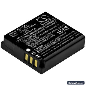Panasonic Lumix DMC-FX10EB-K Replacement Battery, 3.7V, 1150mAh, Li-ion 1