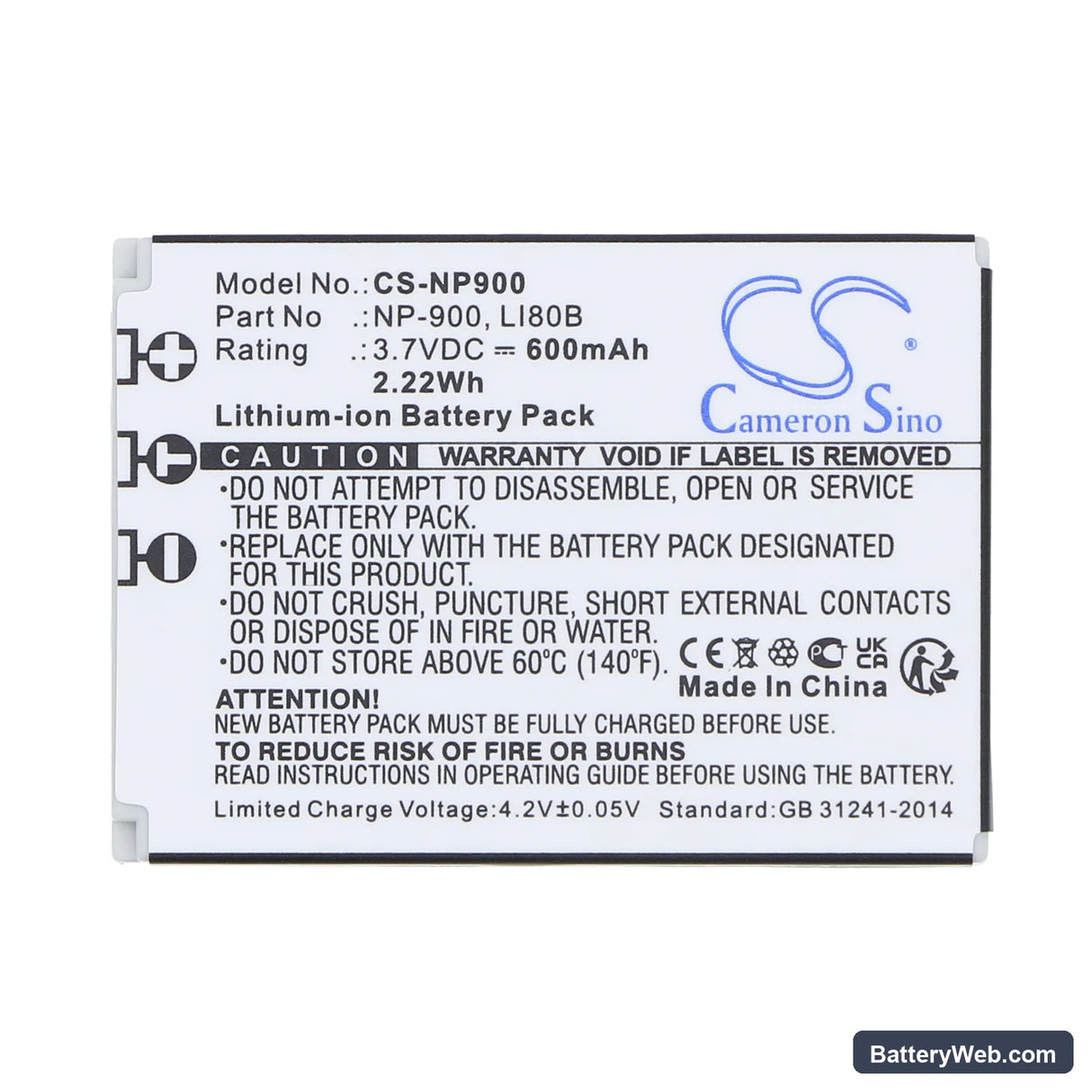Rollei Prego DP5200 Replacement Battery, 3.7V, 600mAh, Li-ion 5