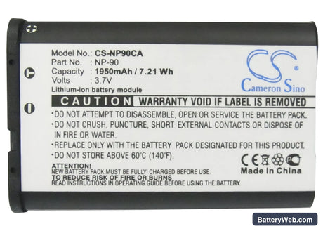 Casio Exilim EX-H10 Replacement Battery, 3.7V, 1950mAh, Li-ion 5