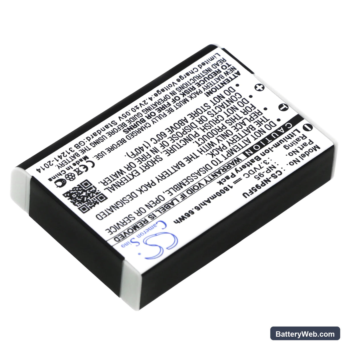 Fujifilm FinePix F30 Replacement Battery, 3.7V, 1800mAh, Li-ion 2