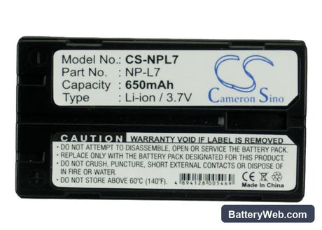 Casio QV-3EX Replacement Battery, 7.4V, 650mAh, Li-ion 5