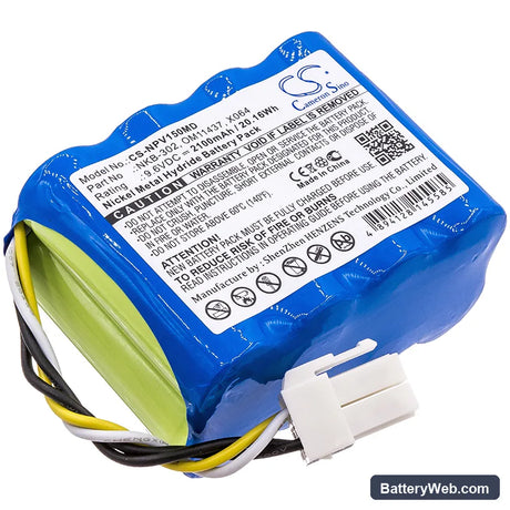 Nihon Kohden OPV 1500 Vital Signs Monitor Replacement Battery, 9.6V, 2100mAh, Ni-MH 1