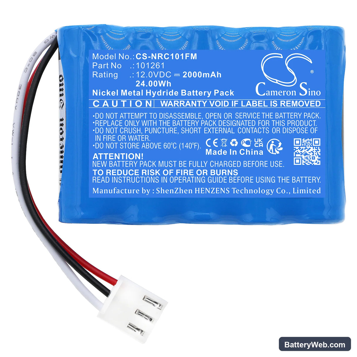 Navgard Bnwas Dubilier DBC101261 Replacement Battery, 12V, 2000mAh, Ni-MH 3
