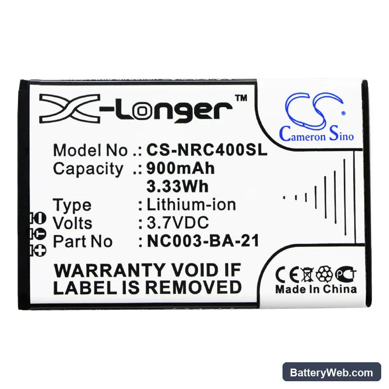Nolan B4 RCS Kits Replacement Battery, 3.7V, 900mAh, Li-ion 3