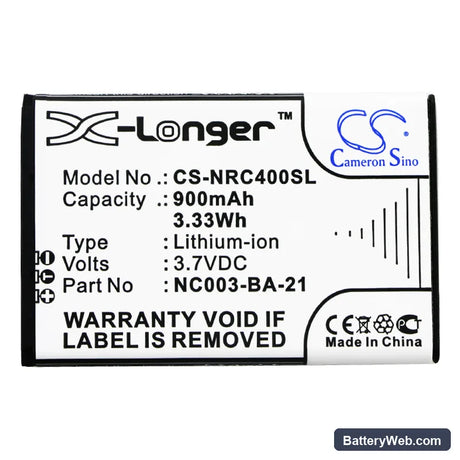 Nolan B4 RCS Kits Replacement Battery, 3.7V, 900mAh, Li-ion 3