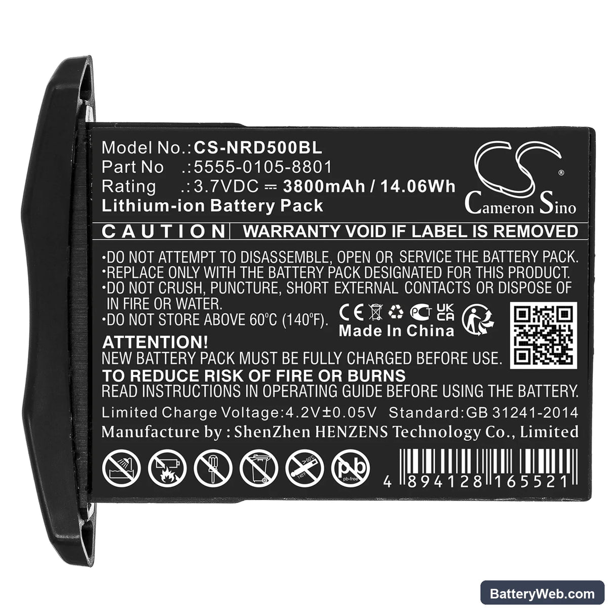 NCR Orderman NCR Orderman 5 Replacement Battery, 3.7V, 3800mAh, Li-ion 5