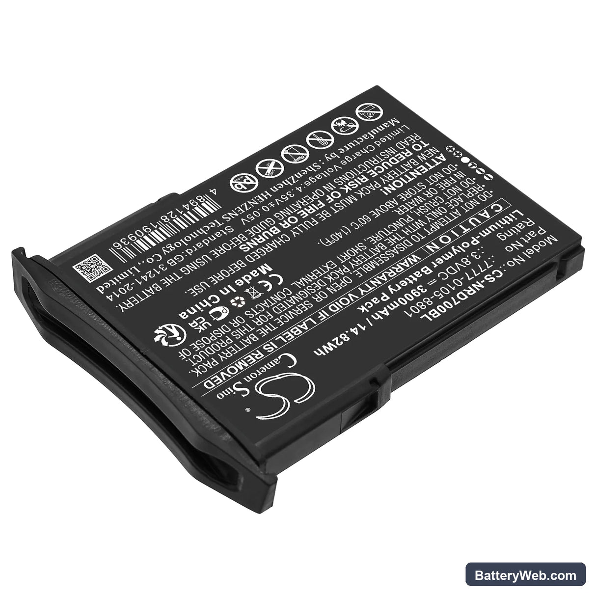 NCR Orderman 7 Replacement Battery, 3.8V, 3900mAh, Li-Polymer 2