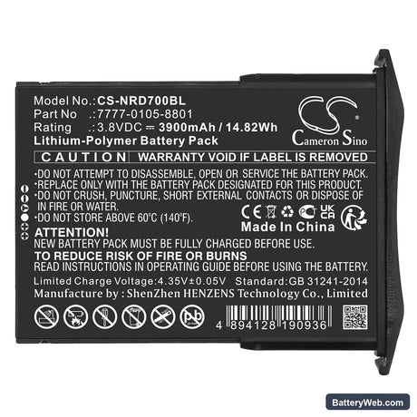 NCR Orderman 7 Replacement Battery, 3.8V, 3900mAh, Li-Polymer 5