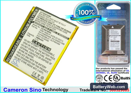 Samsung Nexio S160 Replacement Battery, 3.7V, 1600mAh, Li-Polymer 1