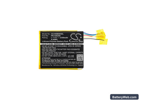 Fuhu Nabi JR Replacement Battery, 3.7V, 2350mAh, Li-Polymer 5