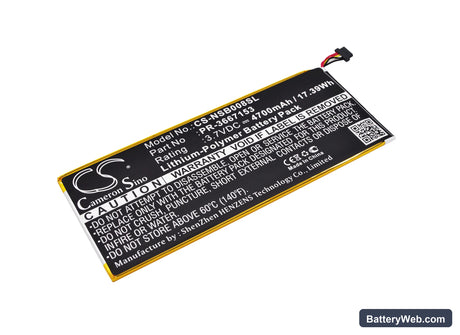 Nabi Dreamtab 8" Replacement Battery, 3.7V, 4700mAh, Li-Polymer 1