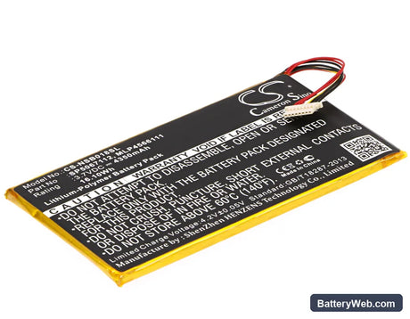 Fuhu Nabi DreamTab HD8 Replacement Battery, 3.7V, 4350mAh, Li-Polymer 1
