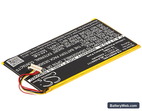 Fuhu Nabi DreamTab HD8 Replacement Battery, 3.7V, 4350mAh, Li-Polymer 2