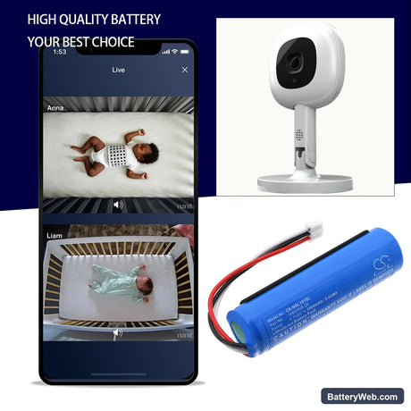 Nanit L101 Replacement Battery, 3.7V, 2600mAh, Li-ion 6