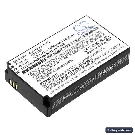 Inrico T-298S Replacement Battery, 3.8V, 3400mAh, Li-Polymer 1