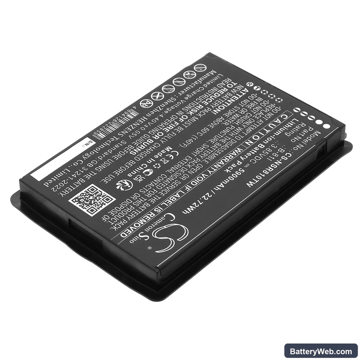 Inrico BS-81G Replacement Battery, 3.85V, 5900mAh, Li-ion 2