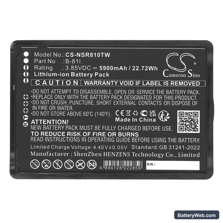 Inrico BS-81G Replacement Battery, 3.85V, 5900mAh, Li-ion 5