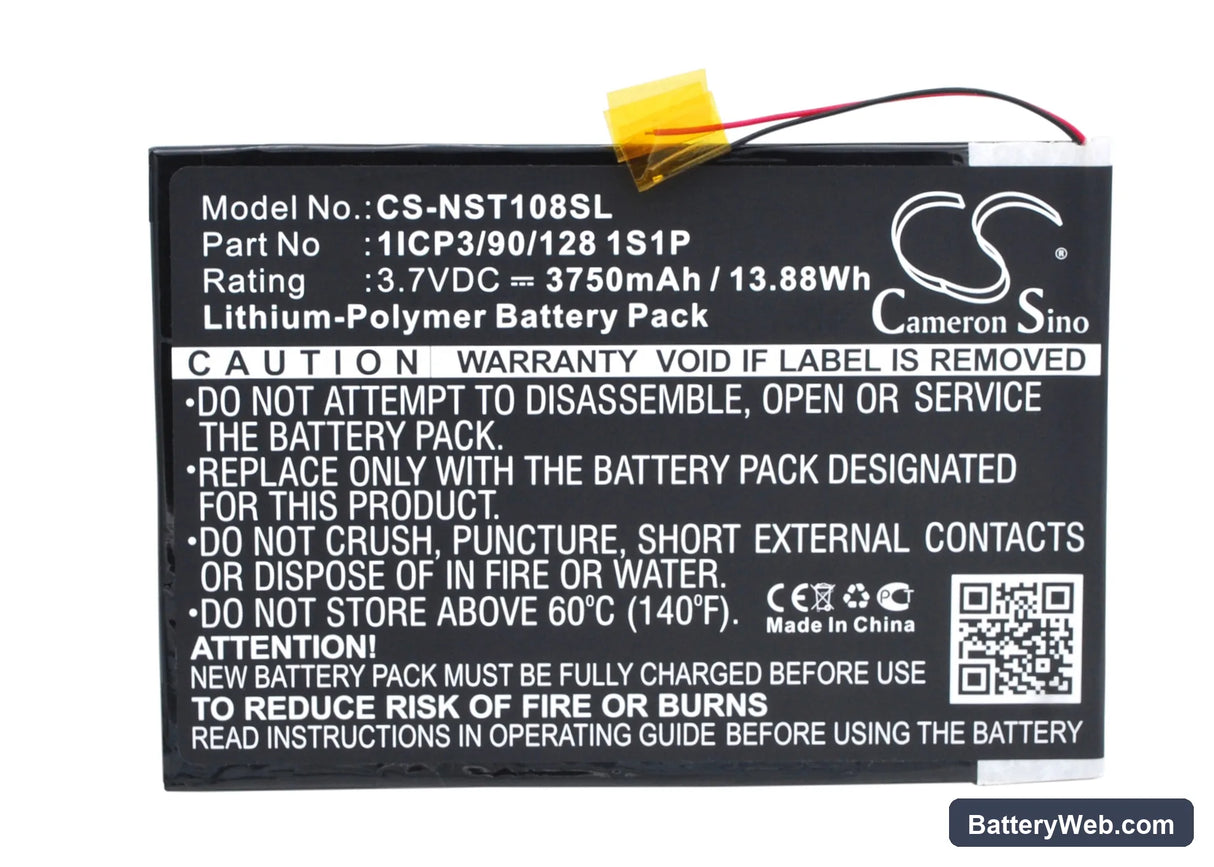 Nuvision Nuvision 10.1" Replacement Battery, 3.7V, 3750mAh, Li-Polymer 5