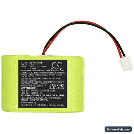 Natus FreeDOP Replacement Battery, 12V, 230mAh, Ni-MH 3