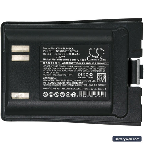 Nortel T7406 Replacement Battery, 3.6V, 2000mAh, Ni-MH 3