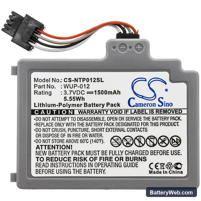 Nintendo Wii U Replacement Battery, 3.7V, 1500mAh, Li-Polymer 3