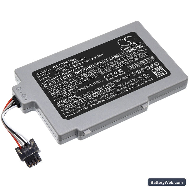 Nintendo Wii U 8G Replacement Battery, 3.7V, 2450mAh, Li-ion 1
